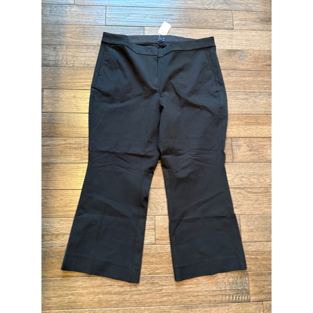 J.Crew Kelsey Pant Women 18 Black Kick Flare Cropped Stretch‎ Trousers BG357